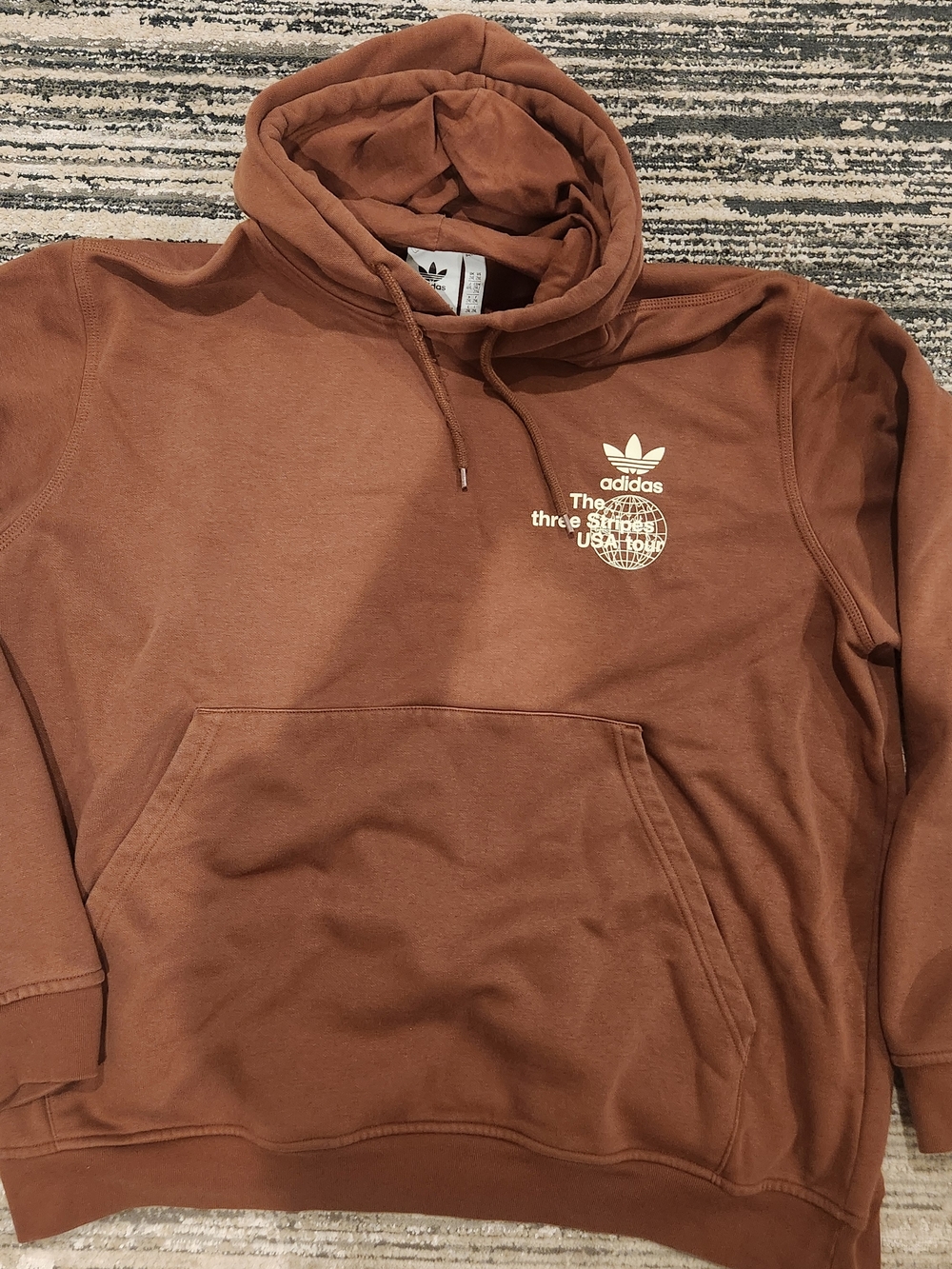 adidas Brown Trefoil Globe Pullover Hoodie